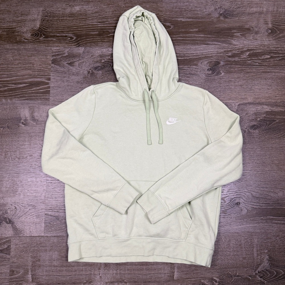 Nike‎ Hoodie Womens Medium Green Pullover Fleece Swoosh Logo Activewear
